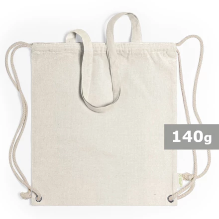 Recycled cotton bag 2 in 1, drawstring bag and shopping bag (NAX-V6792-20)
