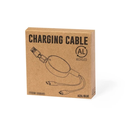 Retractable charging and synchronization cable made from recycled aluminium (NAX-V2012-11)