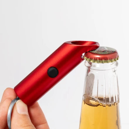 Recycled aluminium keyring, bottle opener, LED light (NAX-V2106-06)