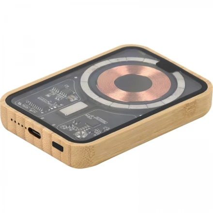 Power bank 5000 mAh z ładowarką indukcyjną Magsafe - beżowy - (NMC-33949-13)