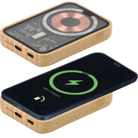 Power bank 5000 mAh z ładowarką indukcyjną Magsafe - beżowy - (NMC-33949-13)