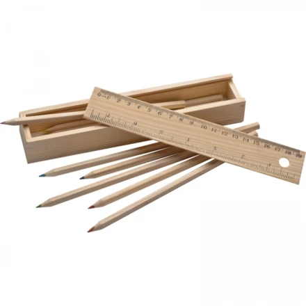 8 wooden colored pencils - brown - (NMC-53944-01)