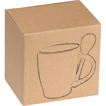 Kubek ceramiczny z łyżeczką 250 ml - pomarańczowy - (NMC-85095-10)