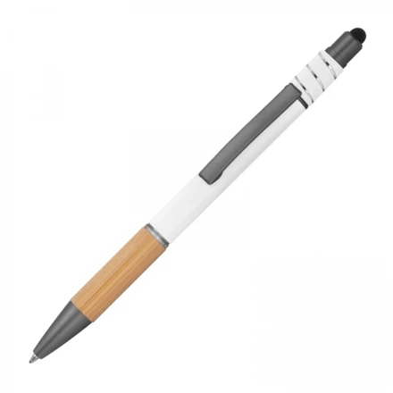 Długopis aluminiowy antystres touch pen - biały - (NMC-13876-06)