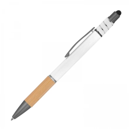 Długopis aluminiowy antystres touch pen - biały - (NMC-13876-06)