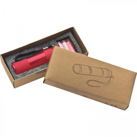 Latarka metalowa 9 LED - czerwony - (NMC-88757-05)