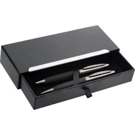 Zestaw piśmienny długopis i pióro wieczne Mark Twain - czarny - (NMC-13392-03)