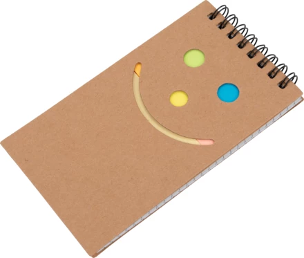 Notatnik w kratkę z karteczkami do markowania - brązowy - (NMC-20583-01)