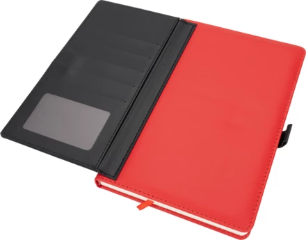 Notatnik A5 w linie z wizytownikiem - czerwony - (NMC-20088-05)