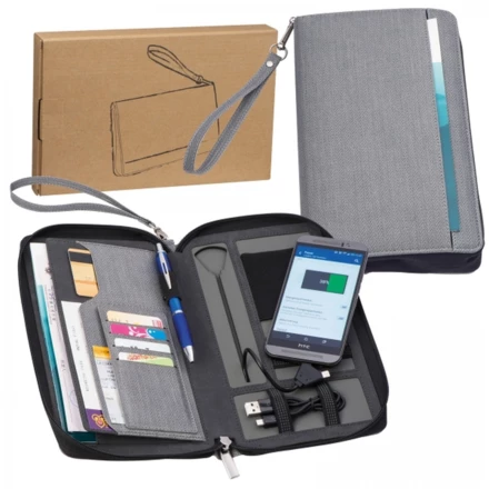 Folder z power bankiem 4000 mAh - szary - (NMC-20122-07)