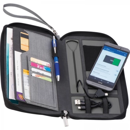 Folder z power bankiem 4000 mAh - szary - (NMC-20122-07)