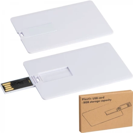 Plastic card USB flash drive 8GB 2.0 - white - (NMC-20336-06)