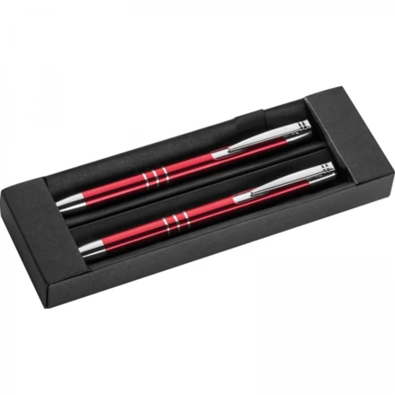 Zestaw piśmienny długopis i ołówek automatyczny - czerwony - (NMC-13330-05)