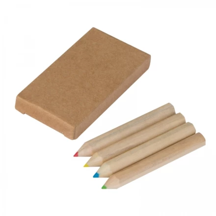 4 wooden colored pencils - brown - (NMC-11128-01)