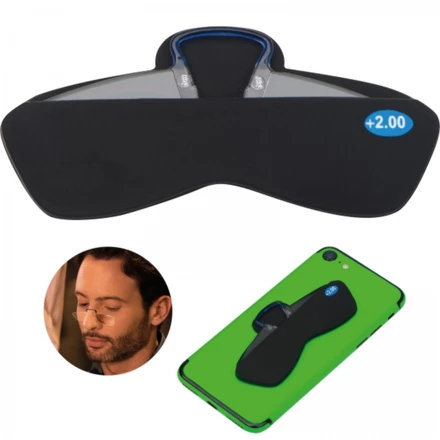 Okulary +2.00 z etui do smartfona - czarny - (NMC-50755-03)