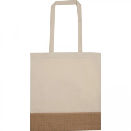 Torba bawełniana z jutowym dnem 140 g/m2 - biały - (NMC-61399-06)