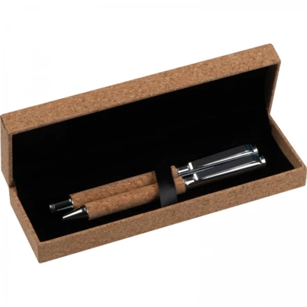 Zestaw piśmienny długopis i pióro kulkowe - brązowy - (NMC-11474-01)