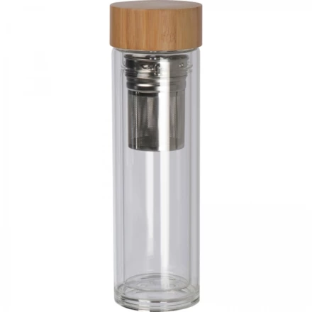 Butelka szklana termiczna 420 ml - przeźroczysty - (NMC-61343-66)