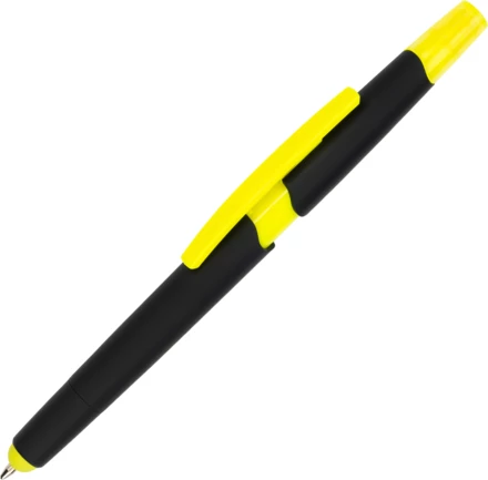 Długopis plastikowy z zakreślaczem touch pen - żółty - (NMC-10965-08)