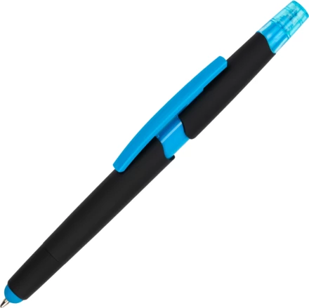 Długopis plastikowy z zakreślaczem touch pen - jasnoniebieski - (NMC-10965-24)