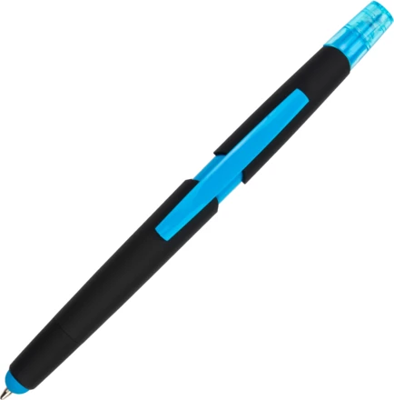 Długopis plastikowy z zakreślaczem touch pen - jasnoniebieski - (NMC-10965-24)