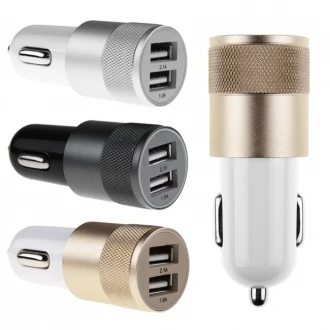 Car charger 2 USB ports - black - (NMC-EG0141-03)