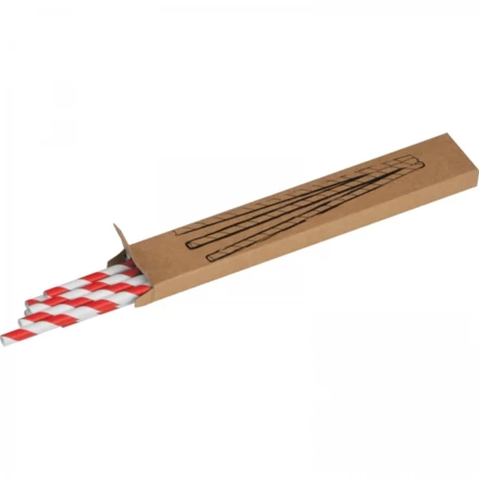Słomki do napojów tekturowe 10 szt. - czerwony - (NMC-81191-05)