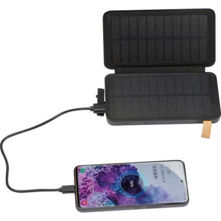 Power bank 8000 mAh solarny - czarny - (NMC-33657-03)
