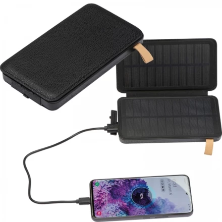 Power bank 8000 mAh solarny - czarny - (NMC-33657-03)