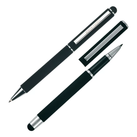 Zestaw piśmienny długopis i pióro kulkowe touch pen soft touch CLAUDIE Pierre Cardin - czarny - (NMC-B040120-1IP303)