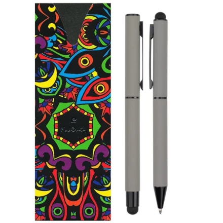 Zestaw piśmienny długopis i pióro kulkowe touch pen soft touch CELEBRATION Pierre Cardin - szary - (NMC-B040100-8IP307)