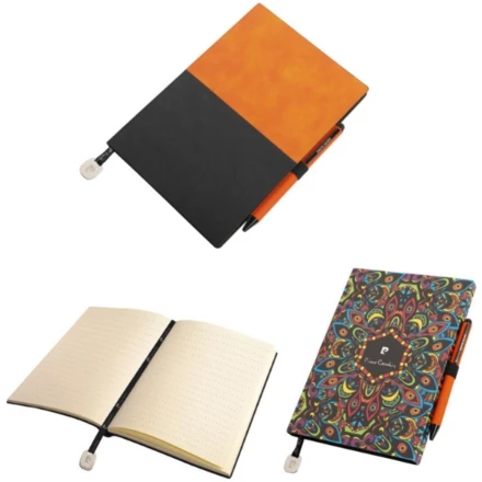 Notatnik A5 w kropki i długopis REPORTER Pierre Cardin - pomarańczowy - (NMC-B350120-4IP310)