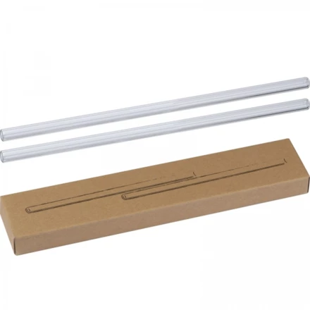 Słomki do napojów szklane 2 szt. 21 cm - przeźroczysty - (NMC-81815-66)