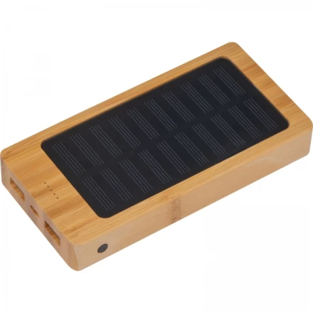 Power bank 8000 mAh solarny - beżowy - (NMC-32563-13)