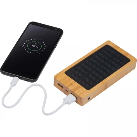 Power bank 8000 mAh solarny - beżowy - (NMC-32563-13)