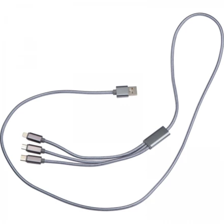 3in1 charging cable long 120 cm - grey - (NMC-32663-07)