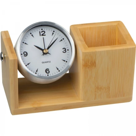 Desk stand with clock - beige - (NMC-23154-13)