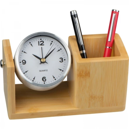 Desk stand with clock - beige - (NMC-23154-13)