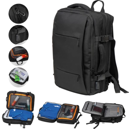 Plecak podróżny CrisMa - czarny - (NMC-64403-03)