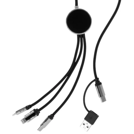4in1 charging cable with illuminated logo long 120 cm - black - (NMC-EG0588-03)