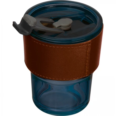 Kubek szklany ze słomką 320 ml - granatowy - (NMC-83844-44)