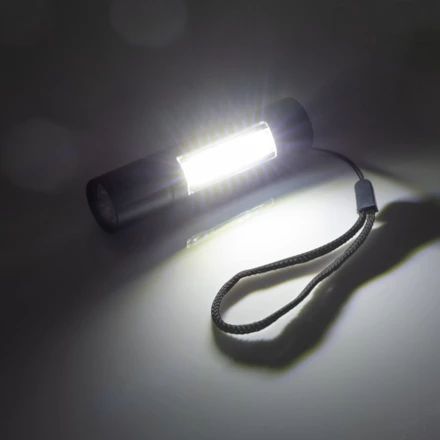 Latarka LED z diodą COB - czarny - (NMC-93791-03)