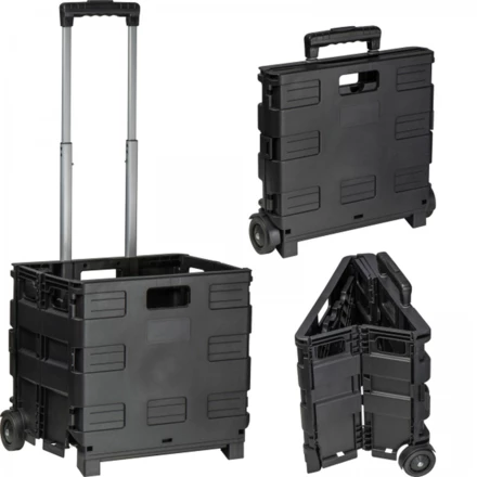 Wózek na zakupy składany - czarny - (NMC-63861-03)