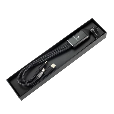 3 in 1 cable with illuminated logo Pierre Cardin - black - (NMC-B9000400IP3-03)