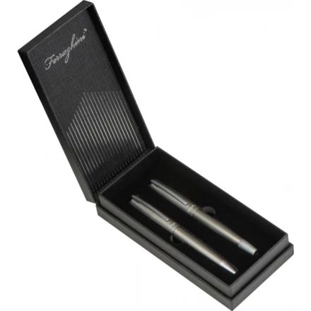 Zestaw piśmienny długopis i pióro kulkowe Ferraghini - szary - (NMC-F242-07)