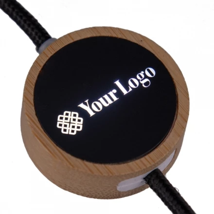 Długi drewniany kabel 4w1 z podświetlanym logo - beżowy - (NMC-EG0598-13)