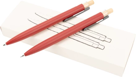 Zestaw piśmienny długopis półżelowy i ołówek automatyczny - czerwony - (NMC-14426-05)