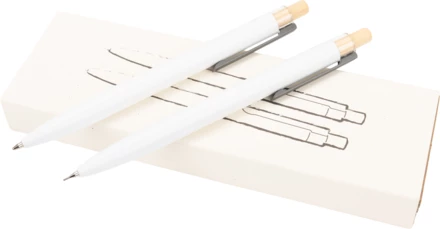 Zestaw piśmienny długopis półżelowy i ołówek automatyczny - biały - (NMC-14426-06)