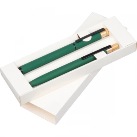 Zestaw piśmienny długopis i pióro kulkowe - ciemnozielony - (NMC-14706-99)