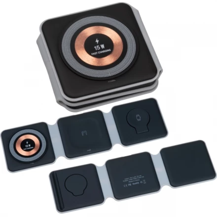 Ładowarka indukcyjna 3w1 - czarny - (NMC-35247-03)